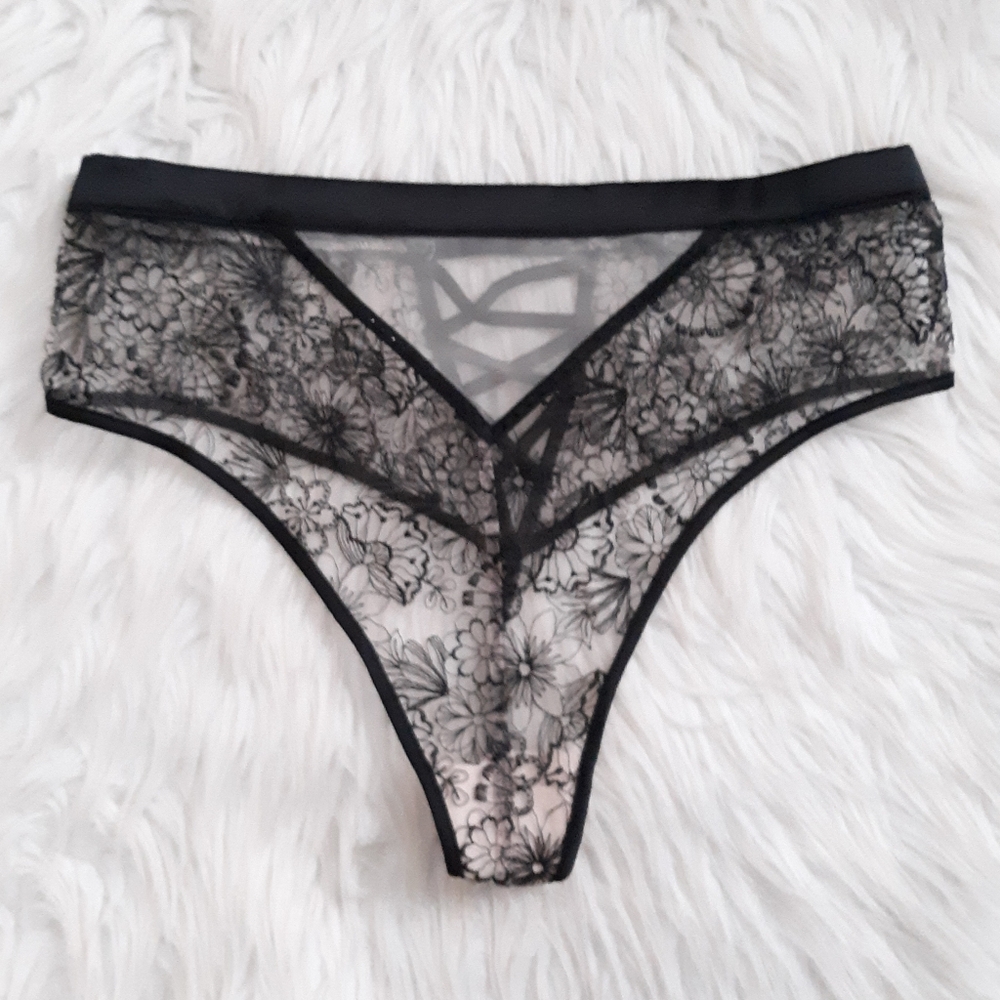 VS Rhinestone Lace Up Panty